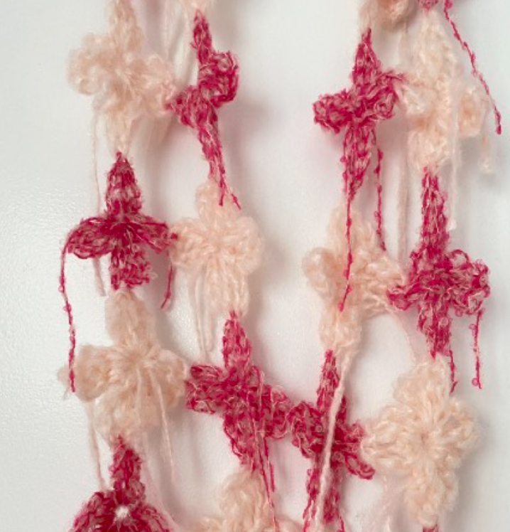 Mohair Flower Scarf - Pink