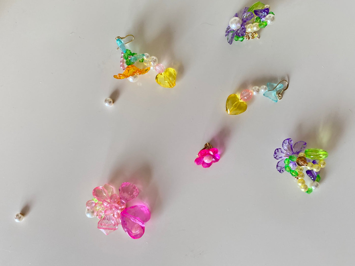 Yellow Flower Beaded Earring