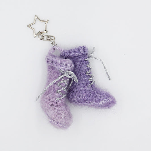 Crocheted Mini Boots Bag Charm
