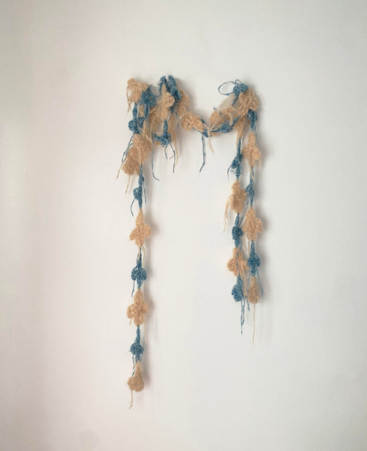 Mohair Flower Scarf - Beige