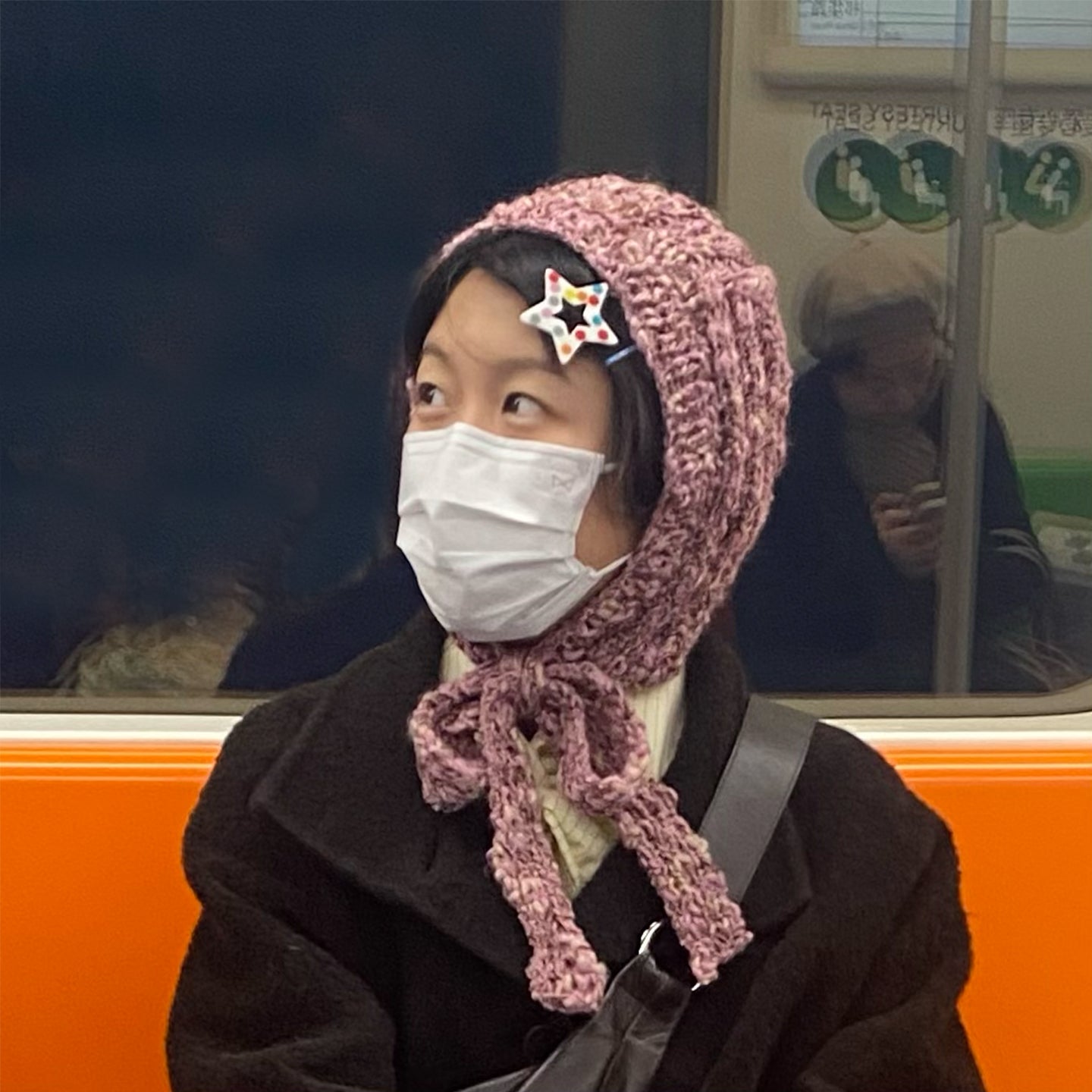 Knitted Bow Tie Bonnet
