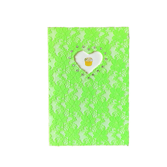 Neon Green Lace Notebook
